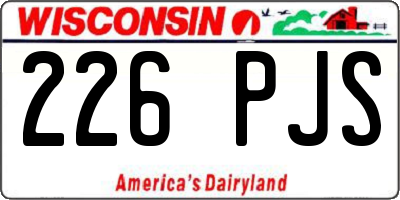 WI license plate 226PJS