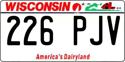 WI license plate 226PJV