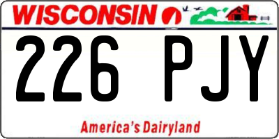 WI license plate 226PJY