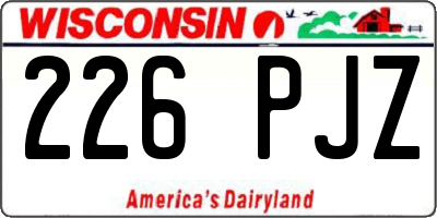 WI license plate 226PJZ