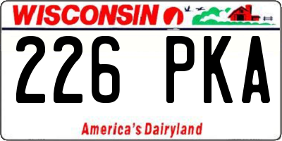 WI license plate 226PKA
