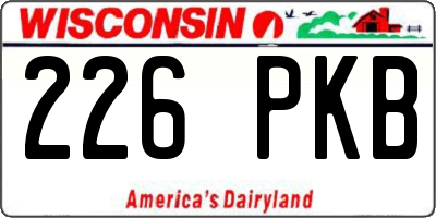 WI license plate 226PKB