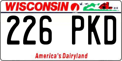 WI license plate 226PKD