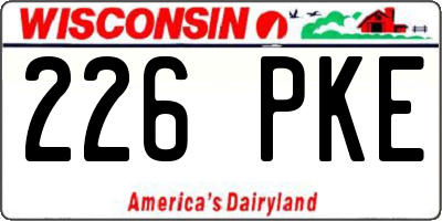 WI license plate 226PKE