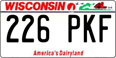 WI license plate 226PKF