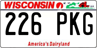 WI license plate 226PKG