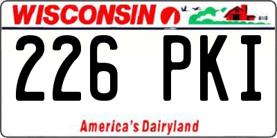 WI license plate 226PKI
