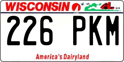 WI license plate 226PKM