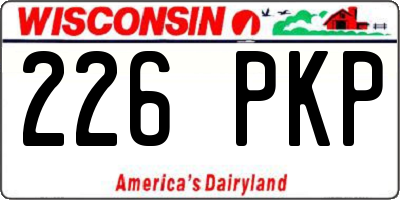 WI license plate 226PKP