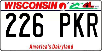 WI license plate 226PKR