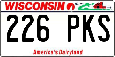 WI license plate 226PKS