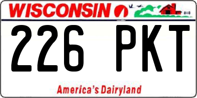 WI license plate 226PKT