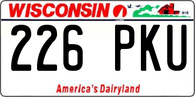 WI license plate 226PKU