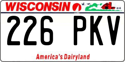 WI license plate 226PKV