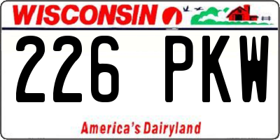 WI license plate 226PKW