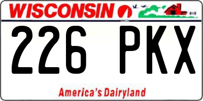 WI license plate 226PKX