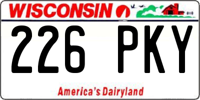 WI license plate 226PKY