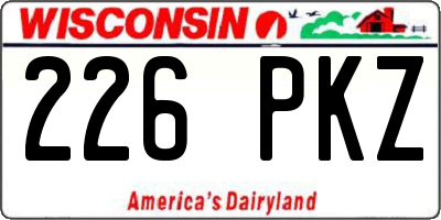 WI license plate 226PKZ