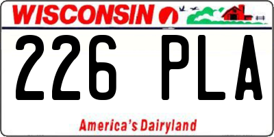 WI license plate 226PLA