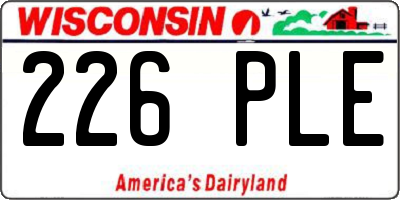 WI license plate 226PLE