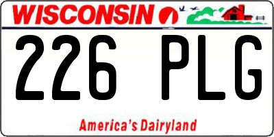WI license plate 226PLG