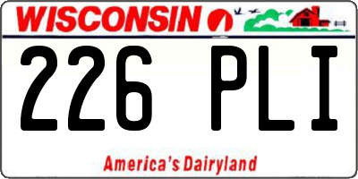 WI license plate 226PLI