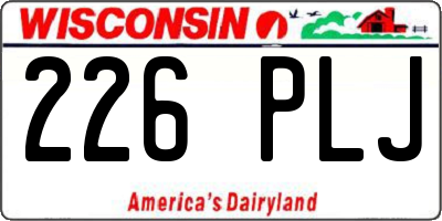 WI license plate 226PLJ