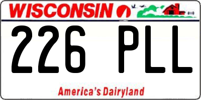 WI license plate 226PLL