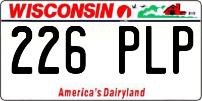 WI license plate 226PLP