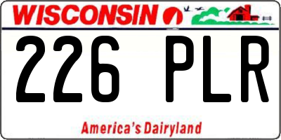 WI license plate 226PLR