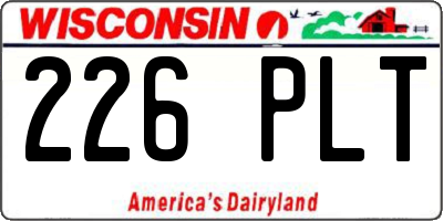 WI license plate 226PLT
