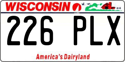 WI license plate 226PLX