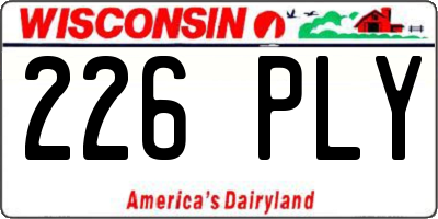 WI license plate 226PLY