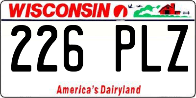 WI license plate 226PLZ