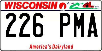 WI license plate 226PMA