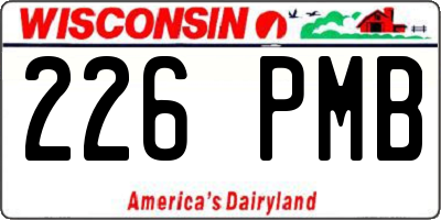 WI license plate 226PMB