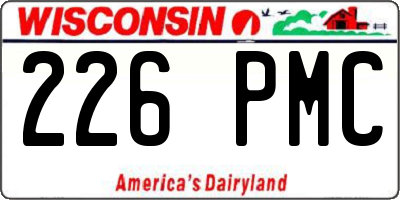 WI license plate 226PMC