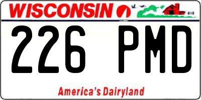WI license plate 226PMD