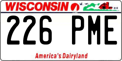 WI license plate 226PME