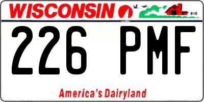 WI license plate 226PMF