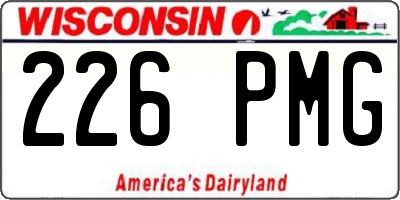 WI license plate 226PMG