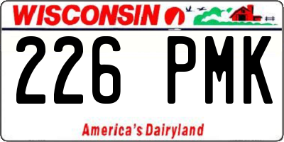 WI license plate 226PMK