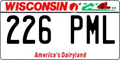 WI license plate 226PML