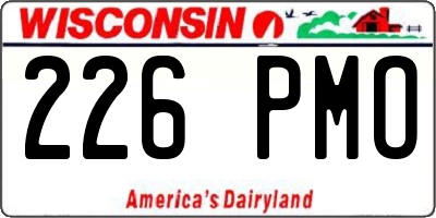 WI license plate 226PMO
