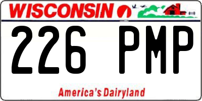 WI license plate 226PMP