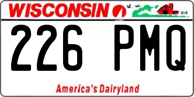 WI license plate 226PMQ