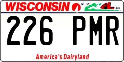 WI license plate 226PMR