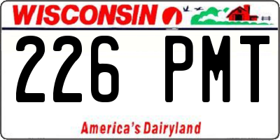 WI license plate 226PMT