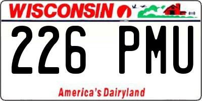 WI license plate 226PMU