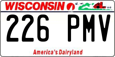 WI license plate 226PMV